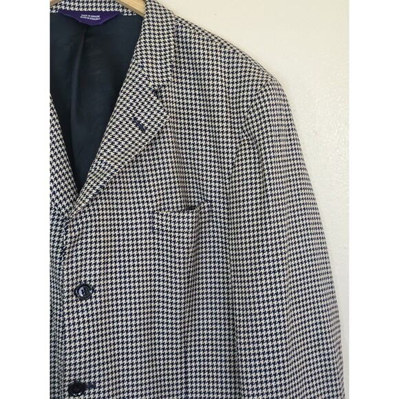 Hunt Club Wool Blazer Mens 44 Short Suit Jacket Wool Silk Herringbone Sport Coat - Picture 2 of 11